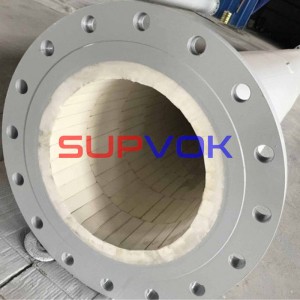 Wear resistant Al2O3 ceramic lined pipe